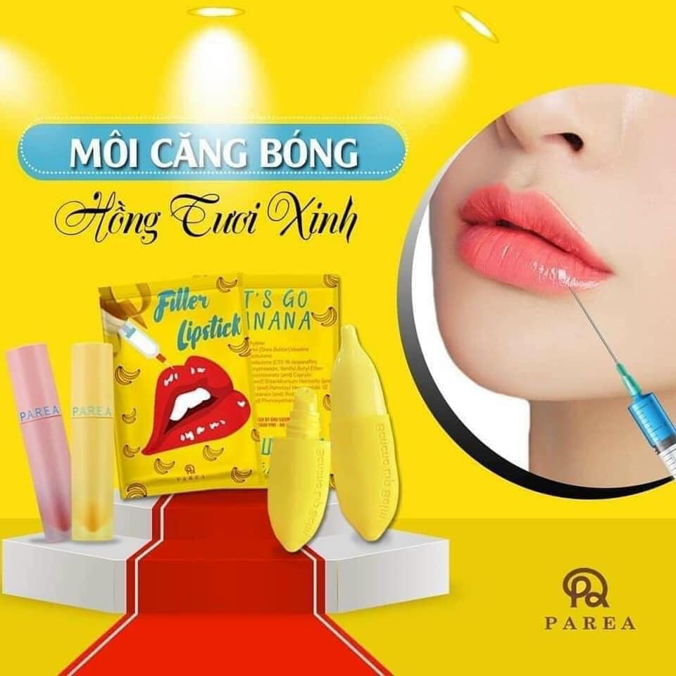 Combo son Filler Collagen chuối khử thâm Parea cùng son màu Chu Lipstick chính hãng Combo son Filler Collagen chuối khử thâm Parea cùng son màu Chu Lipstick chính hãng