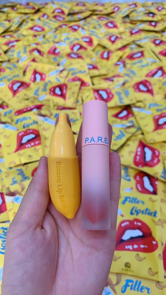Combo son Filler Collagen chuối khử thâm Parea cùng son màu Chu Lipstick chính hãng Combo son Filler Collagen chuối khử thâm Parea cùng son màu Chu Lipstick chính hãng