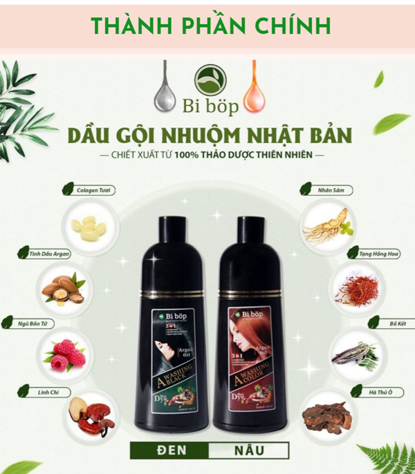 Dầu gội phủ bạc Bi Bop chính hãng Dầu gội phủ bạc Bi Bop chính hãng