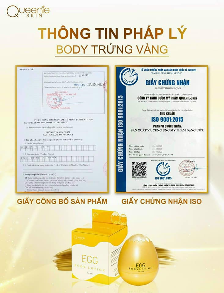 Kem body Trứng Vàng Queenis chính hãng Kem body Trứng Vàng Queenis chính hãng