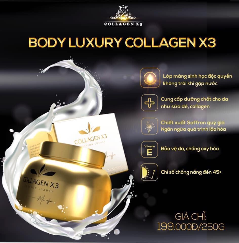 Combo body Collagen X3 Luxury kết hợp kích trắng Collagen X3 công ty Đông Anh chính hãng Combo body Collagen X3 Luxury kết hợp kích trắng Collagen X3 công ty Đông Anh chính hãng