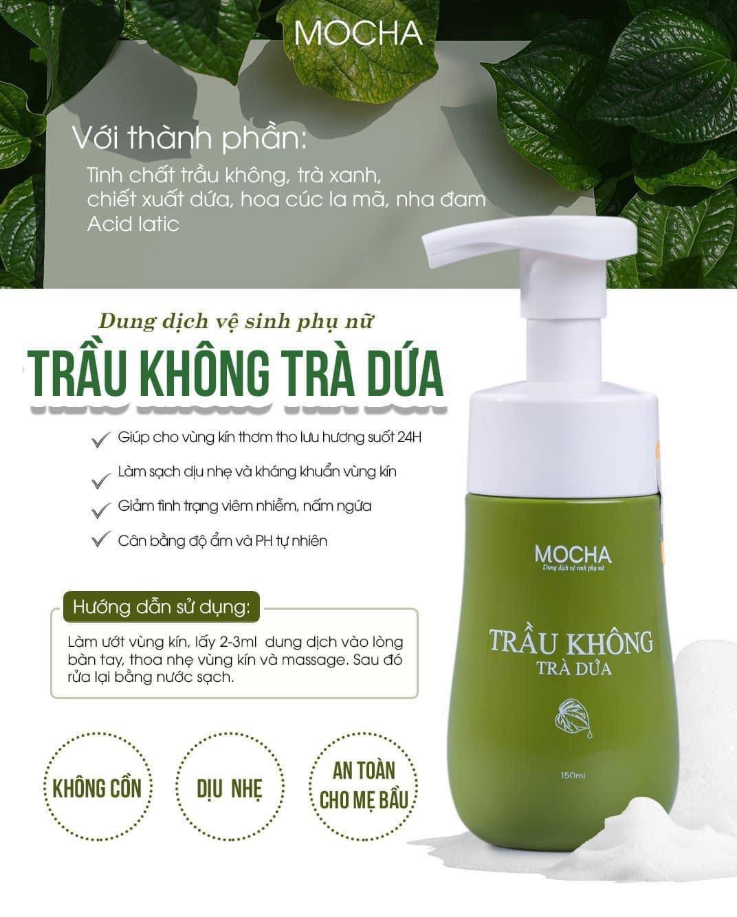 Dung dich vệ sinh trầu không trà dứa Mocha chính hãng Dung dich vệ sinh trầu không trà dứa Mocha chính hãng