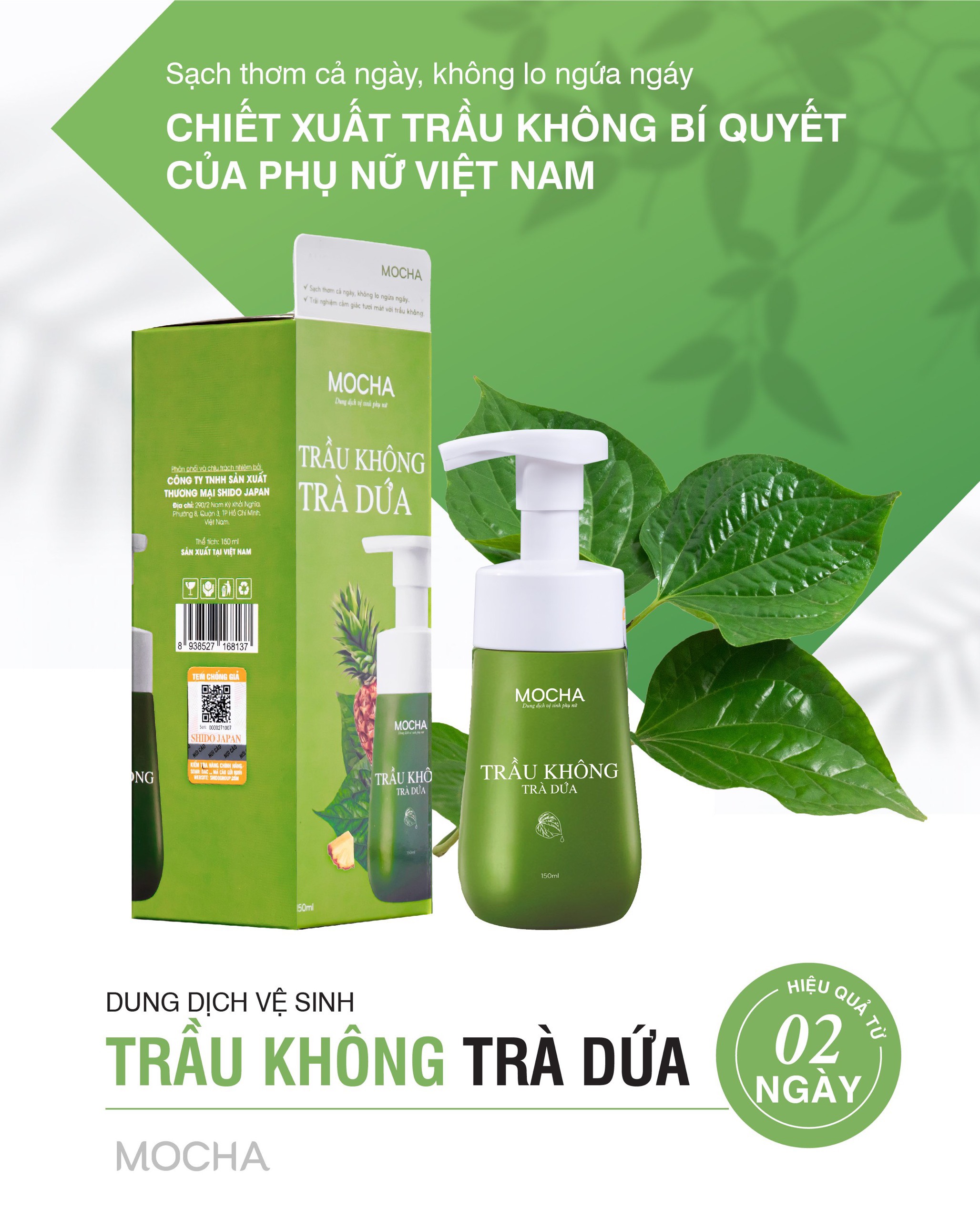 Dung dich vệ sinh trầu không trà dứa Mocha chính hãng Dung dich vệ sinh trầu không trà dứa Mocha chính hãng