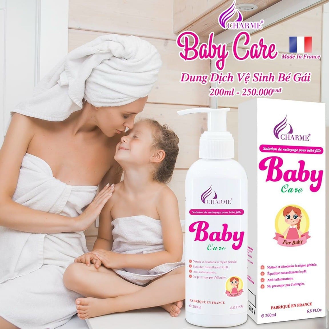 Dung dịch vệ sinh bé gái Baby Care charme chính hãng Dung dịch vệ sinh bé gái Baby Care charme chính hãng