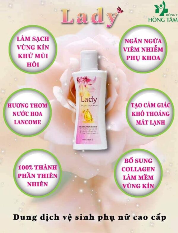 Dung dịch vệ sinh phụ nữ cao cấp Lady công ty Hồng Tâm chính hãng Dung dịch vệ sinh phụ nữ cao cấp Lady công ty Hồng Tâm chính hãng