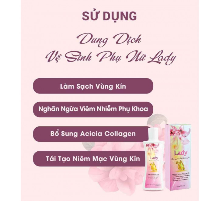 Dung dịch vệ sinh phụ nữ cao cấp Lady công ty Hồng Tâm chính hãng Dung dịch vệ sinh phụ nữ cao cấp Lady công ty Hồng Tâm chính hãng