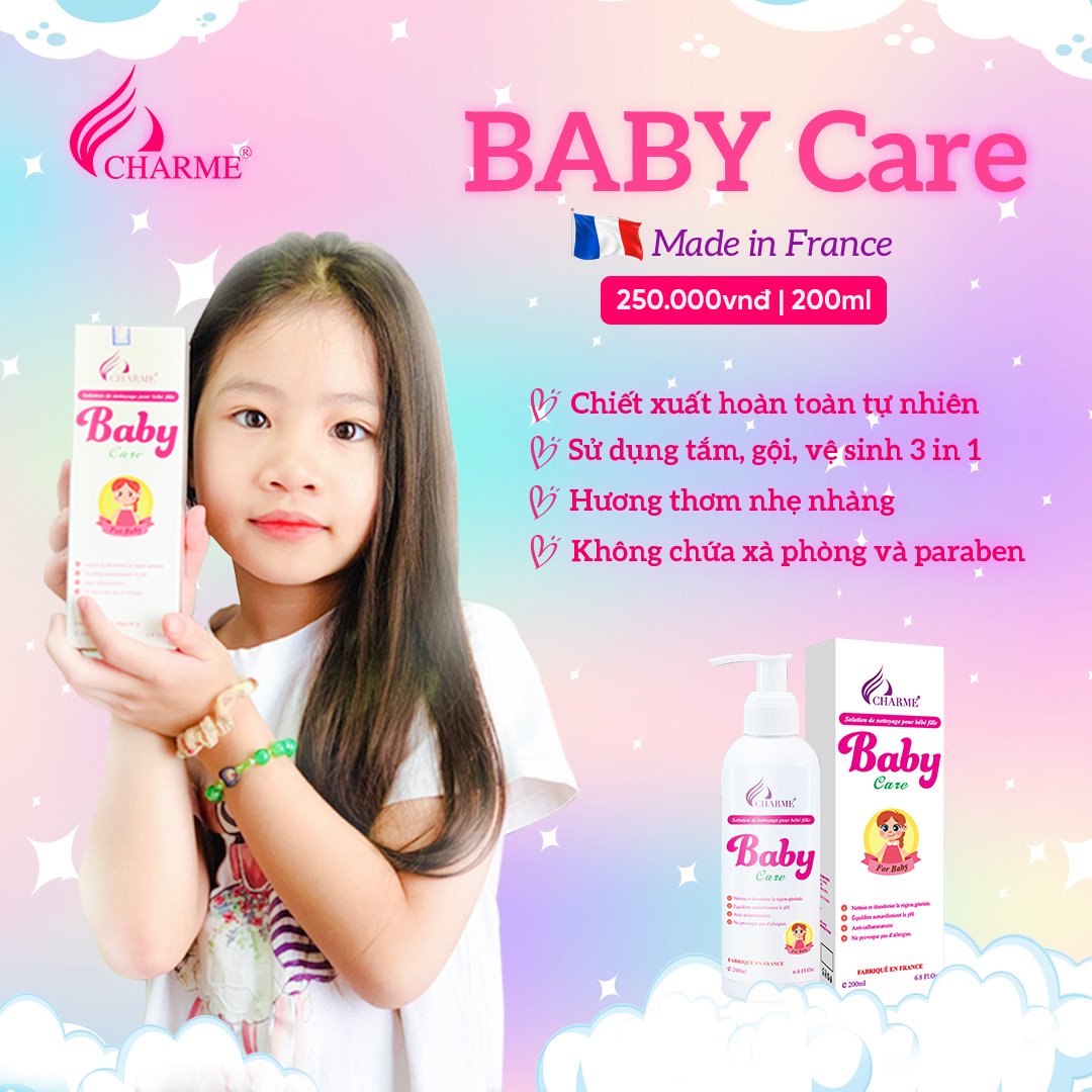 Dung dịch vệ sinh bé gái Baby Care Charme Dung dịch vệ sinh bé gái Baby Care Charme