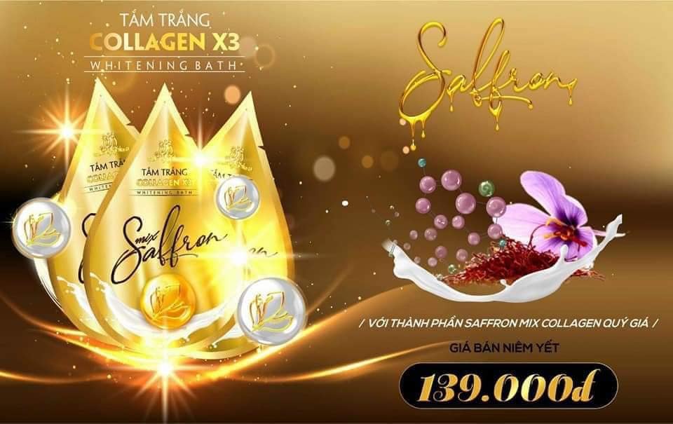 Tắm trắng Saffron nhà Collagen X3 siêu độc quyền Tắm trắng Saffron nhà Collagen X3 siêu độc quyền