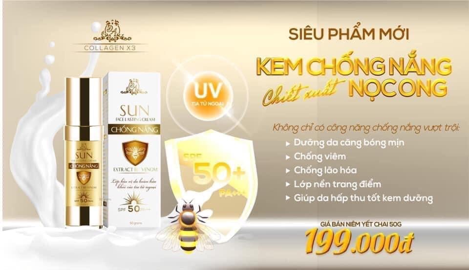 Kem chống nắng Collagen x3 chiết xuất nọc ong