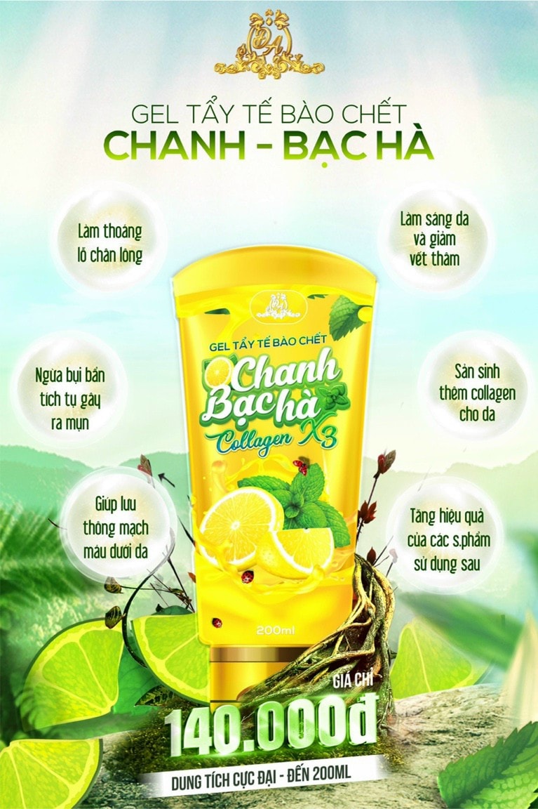 Gel tẩy tế bào chết Colagen x3 dùng cho cả mặt & body Gel tẩy tế bào chết Colagen x3 dùng cho cả mặt & body