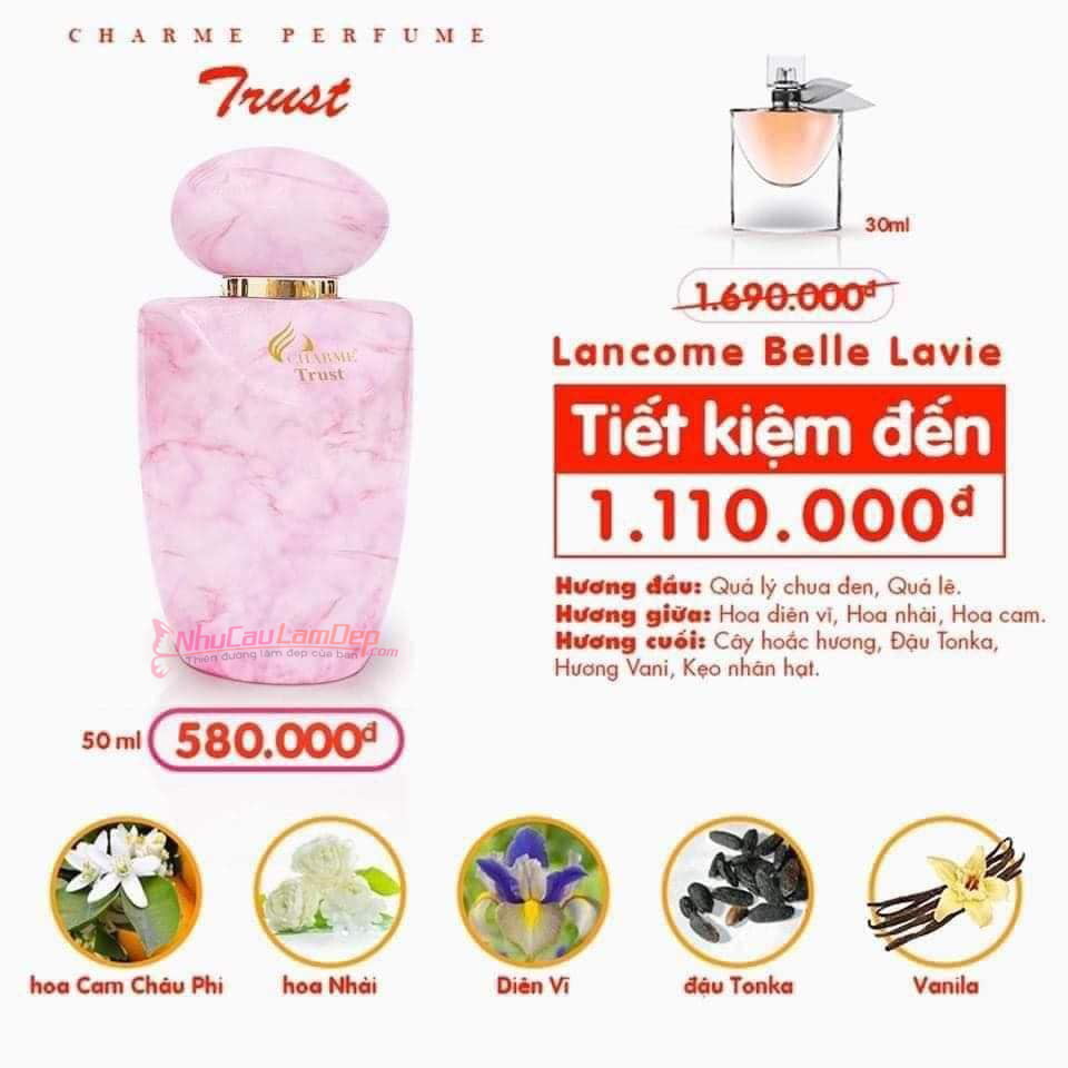 Nước hoa nữ charme trust 50ml chính hãng Nước hoa nữ charme trust 50ml chính hãng