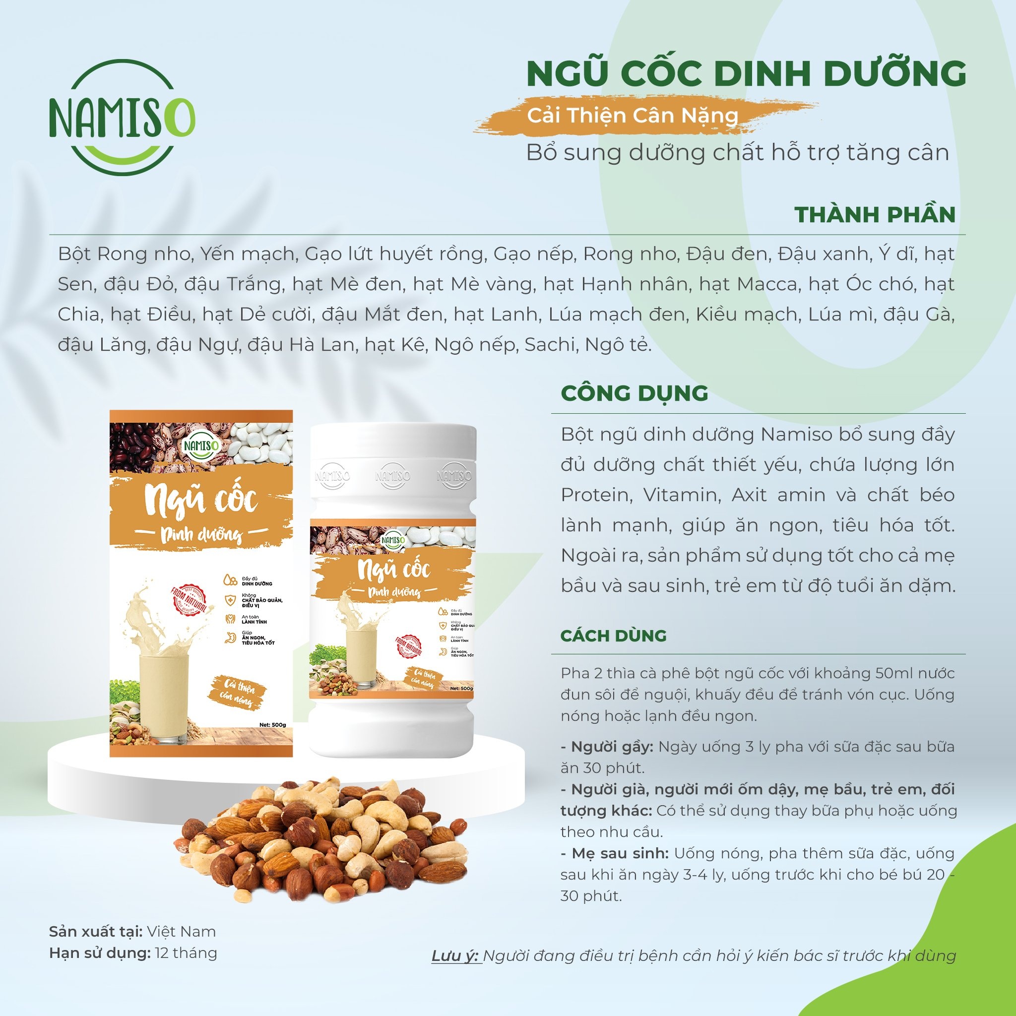 Bột ngũ cốc dinh dưỡng Namiso: bữa sáng tiện lợi cho cô nàng bận rộn