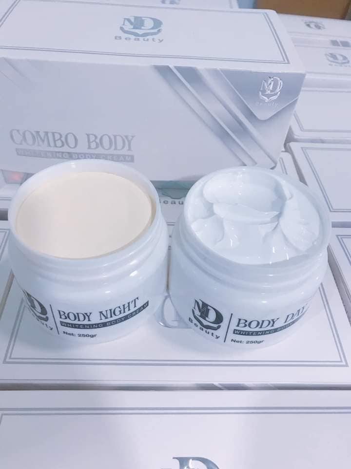 Combo 2 hủ kem body trắng da ngày đêm MD Beauty chính hãng Combo 2 hủ kem body trắng da ngày đêm MD Beauty chính hãng