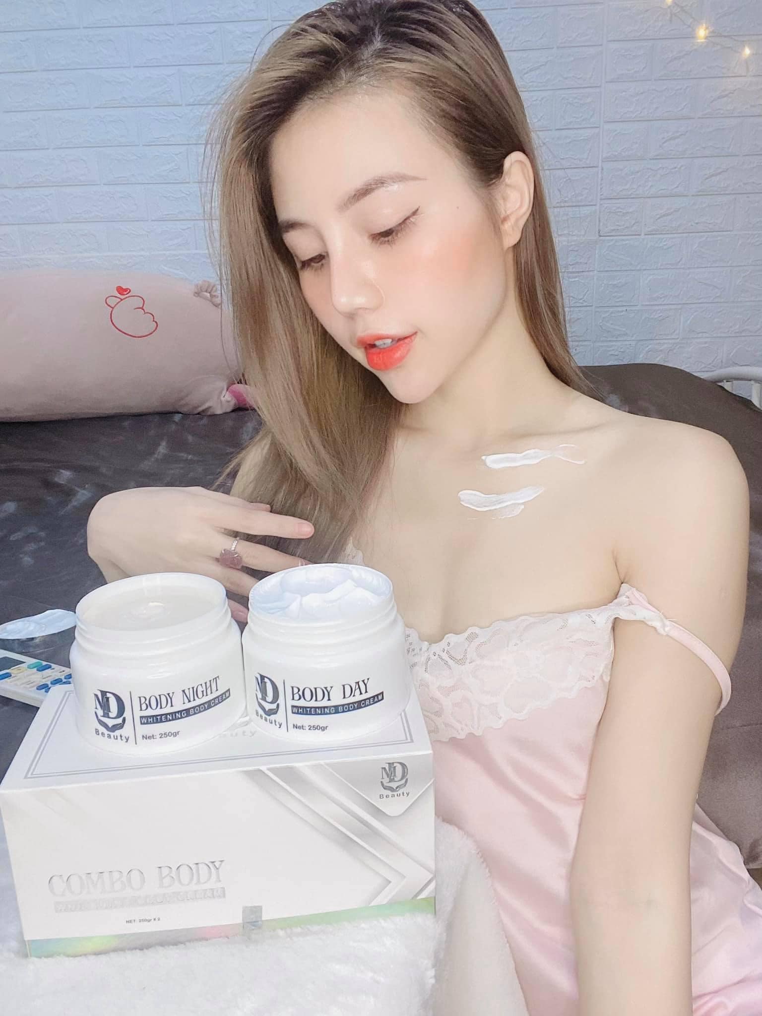 Combo 2 hủ kem body trắng da ngày đêm MD Beauty chính hãng Combo 2 hủ kem body trắng da ngày đêm MD Beauty chính hãng