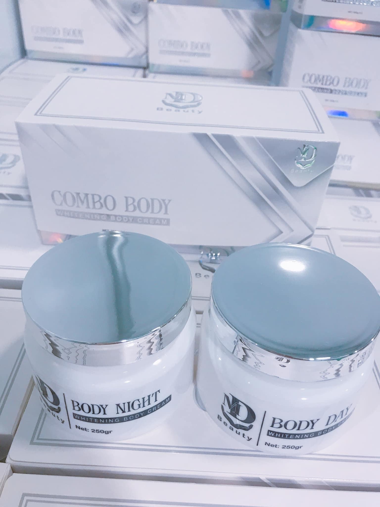 Combo 2 hủ kem body trắng da ngày đêm MD Beauty chính hãng Combo 2 hủ kem body trắng da ngày đêm MD Beauty chính hãng