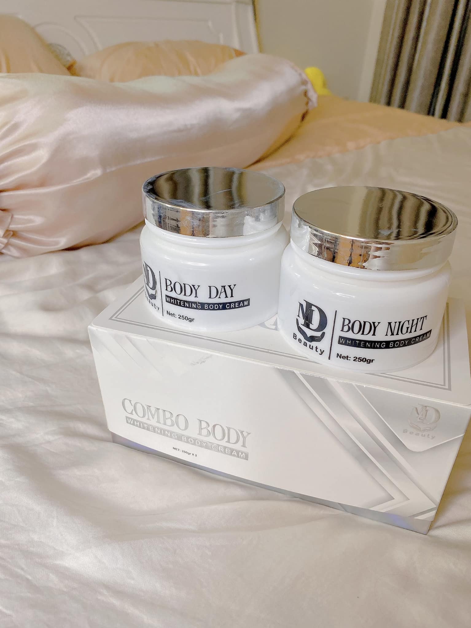 Combo 2 hủ kem body trắng da ngày đêm MD Beauty chính hãng Combo 2 hủ kem body trắng da ngày đêm MD Beauty chính hãng