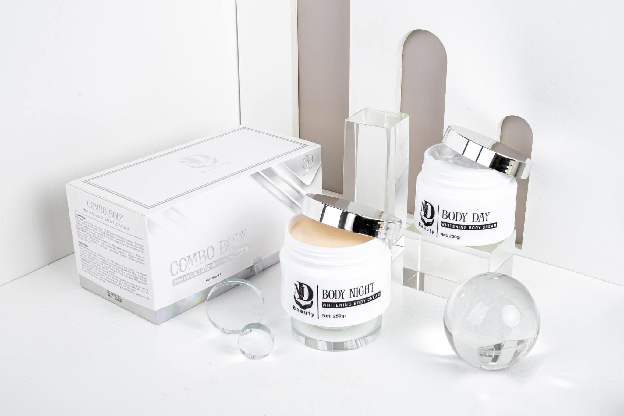 Combo 2 hủ kem body trắng da ngày đêm MD Beauty chính hãng Combo 2 hủ kem body trắng da ngày đêm MD Beauty chính hãng
