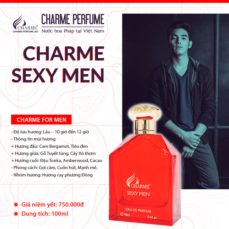 Nước hoa Nam Charme Sexy Men 100ml chính hãng Nước hoa Nam Charme Sexy Men 100ml chính hãng