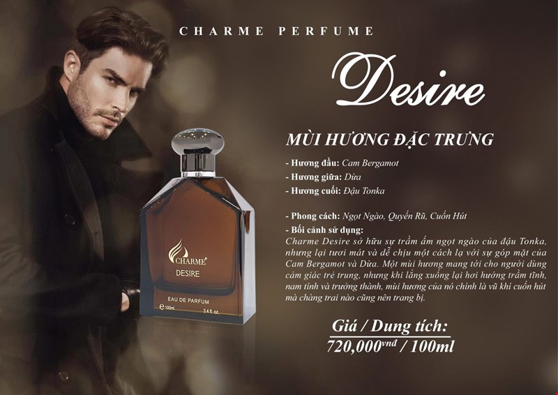 Nước hoa nam Charme Desire 100ml chính hãng Nước hoa nam Charme Desire 100ml chính hãng