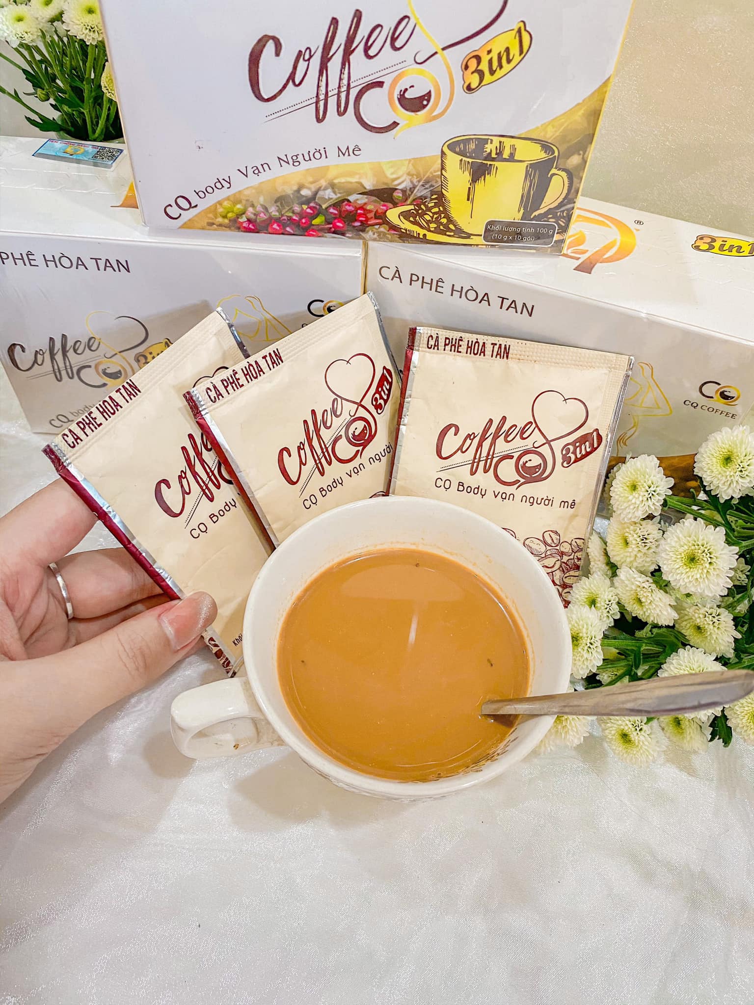 Cafe hòa tan hỗ trợ giảm cân CQ 3in1 công ty Chanel Châu chính hãng Cafe hòa tan hỗ trợ giảm cân CQ 3in1 công ty Chanel Châu chính hãng