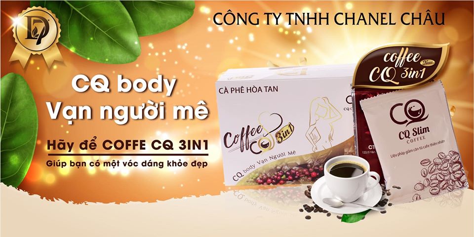Cafe hòa tan hỗ trợ giảm cân CQ 3in1 công ty Chanel Châu chính hãng Cafe hòa tan hỗ trợ giảm cân CQ 3in1 công ty Chanel Châu chính hãng