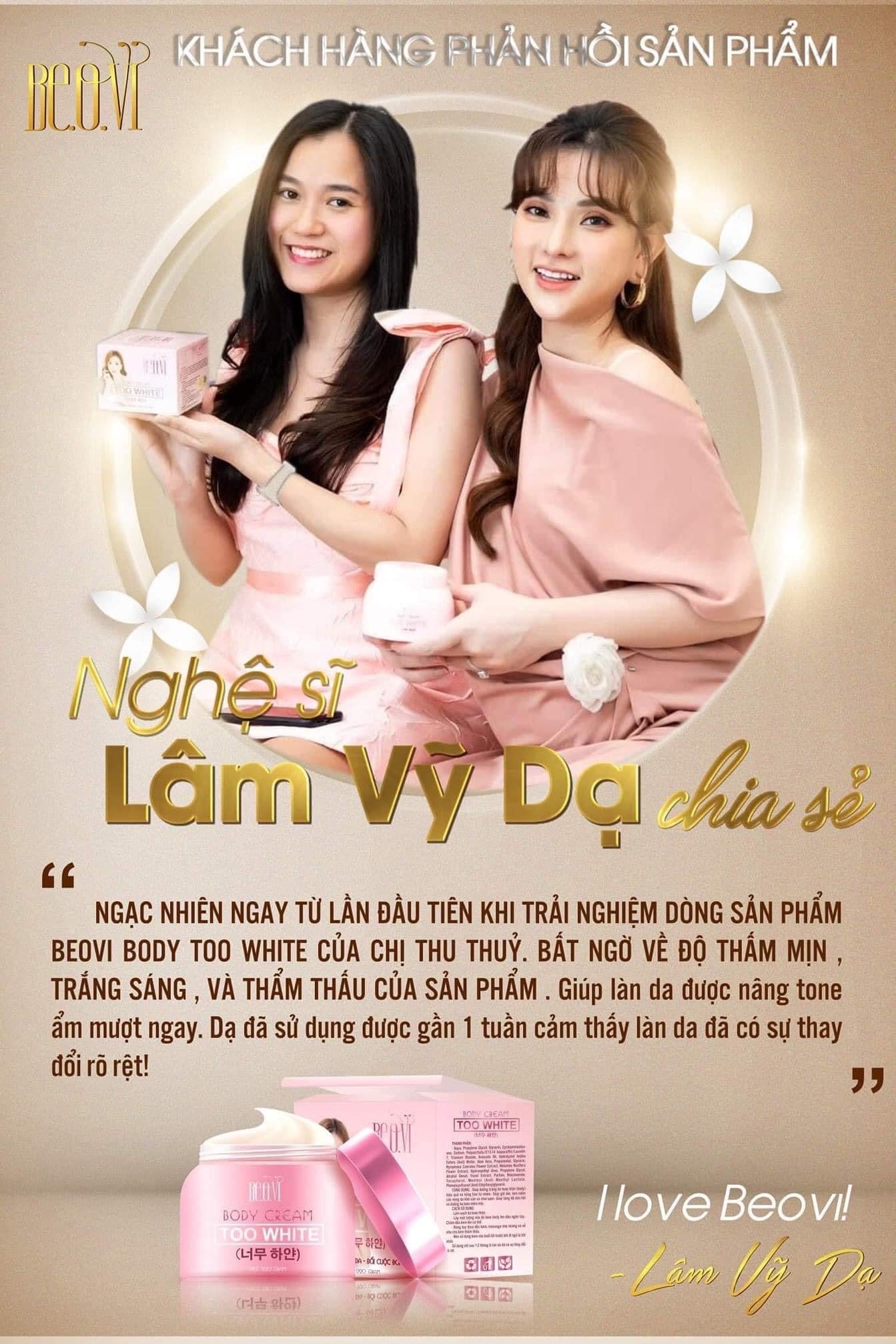 Kem body Beovi nhà Thu Thuỷ không chỉ giúp bạn trắng hơn mà còn giúp bạn tự tin và toả sáng hơn