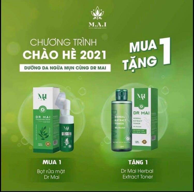 Combo cho da mụn với sản phẩm Dr MAI Combo cho da mụn với sản phẩm Dr MAI