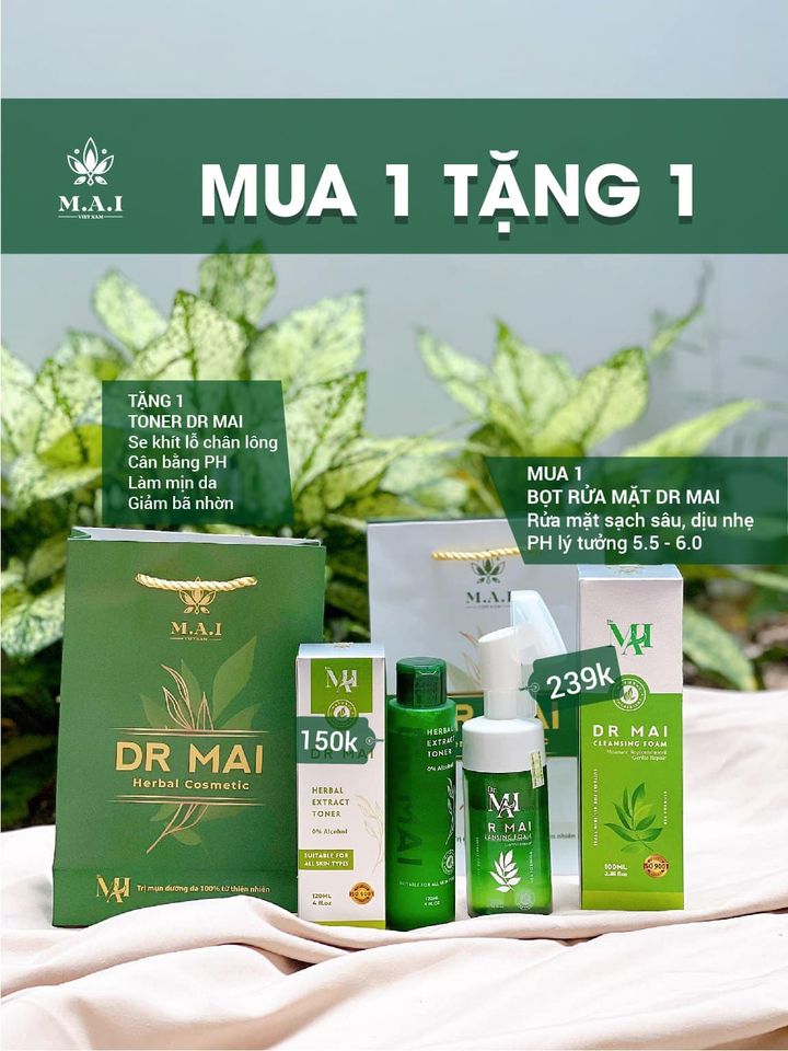 Combo cho da mụn với sản phẩm Dr MAI
