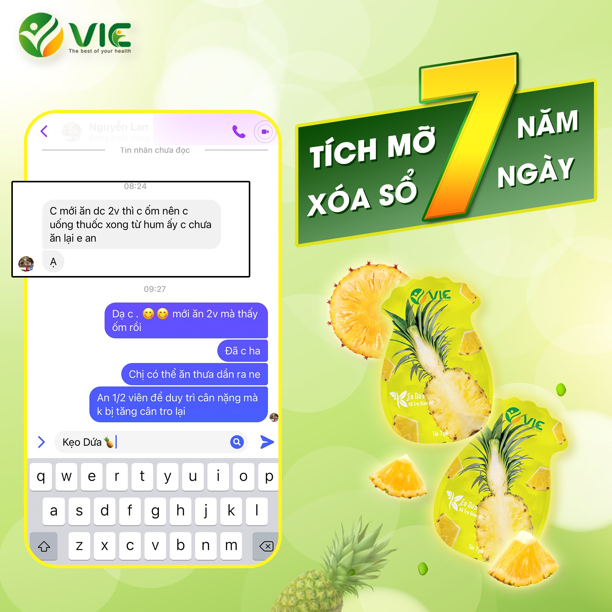 💥 Mỡ 7 năm đánh bay trong 7 ngày với kẹo dứa VIC 💥 💥 Mỡ 7 năm đánh bay trong 7 ngày với kẹo dứa VIC 💥