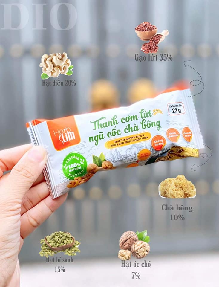 Thanh cơm lứt ngũ cốc Herbslim - giòn tan - ít calo không sợ béo Thanh cơm lứt ngũ cốc Herbslim - giòn tan - ít calo không sợ béo