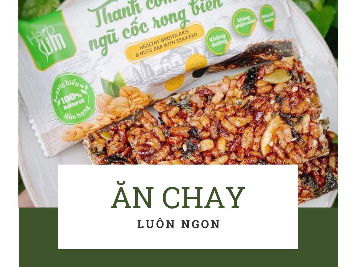 Thanh cơm lứt ngũ cốc rong biển Herbslim dinh dưỡng cho người ăn chay trường Thanh cơm lứt ngũ cốc rong biển Herbslim dinh dưỡng cho người ăn chay trường