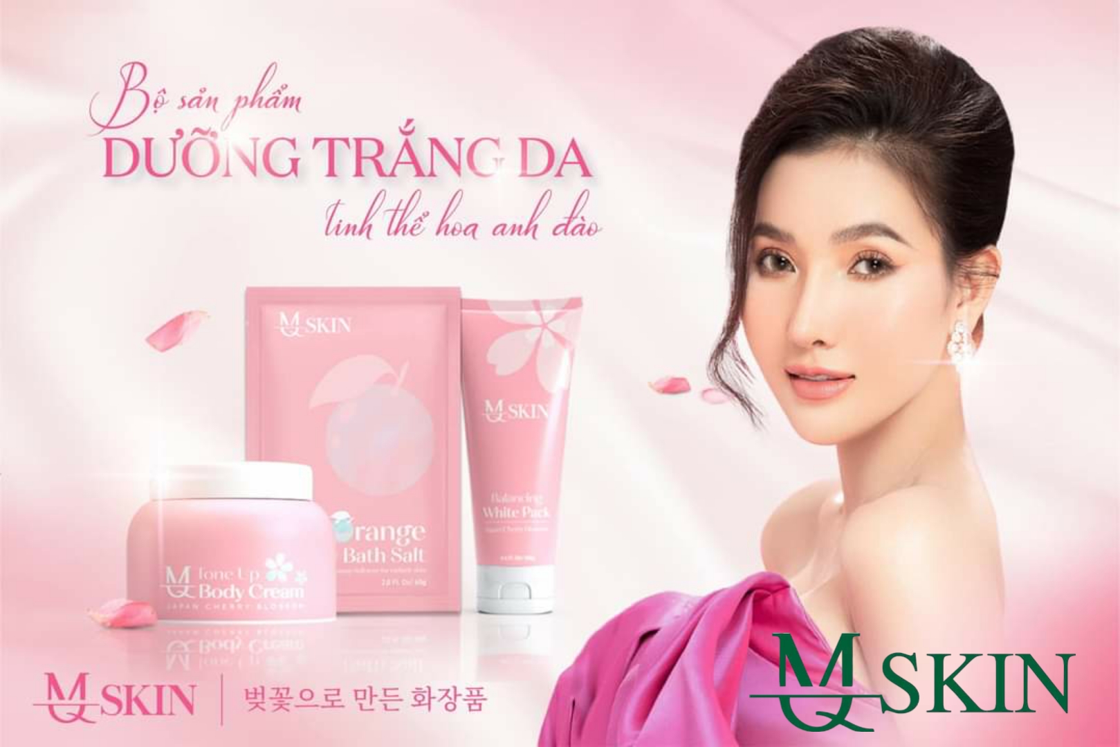 💦 Làn da ngọc nữ trắng mướt chạm là mê với combo dưỡng trắng da Hoa Anh Đào MQ Skin 💦 Làn da ngọc nữ trắng mướt chạm là mê với combo dưỡng trắng da Hoa Anh Đào MQ Skin