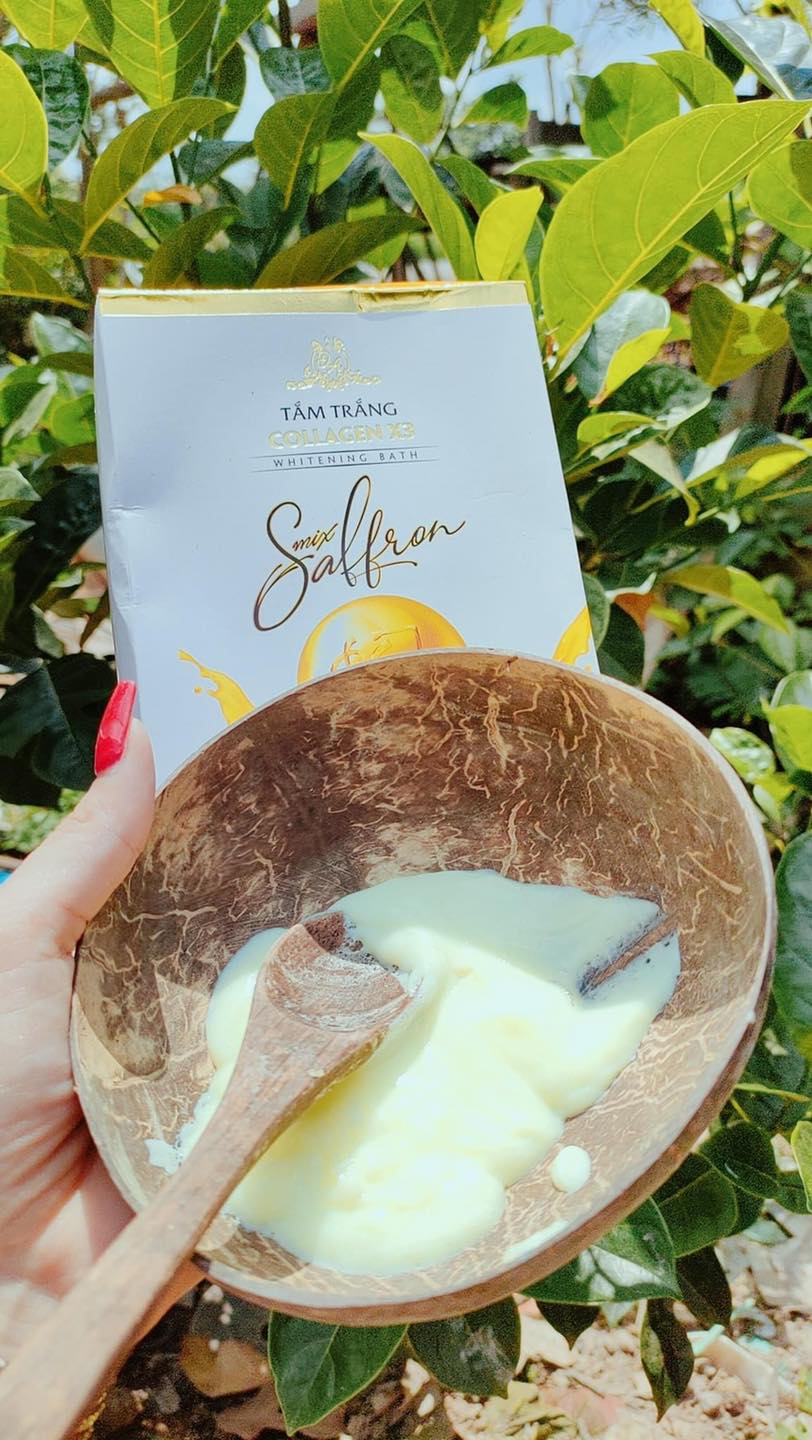 Tắm trắng Saffron collagen x3 bật tone ngay lần đầu tiên Tắm trắng Saffron collagen x3 bật tone ngay lần đầu tiên
