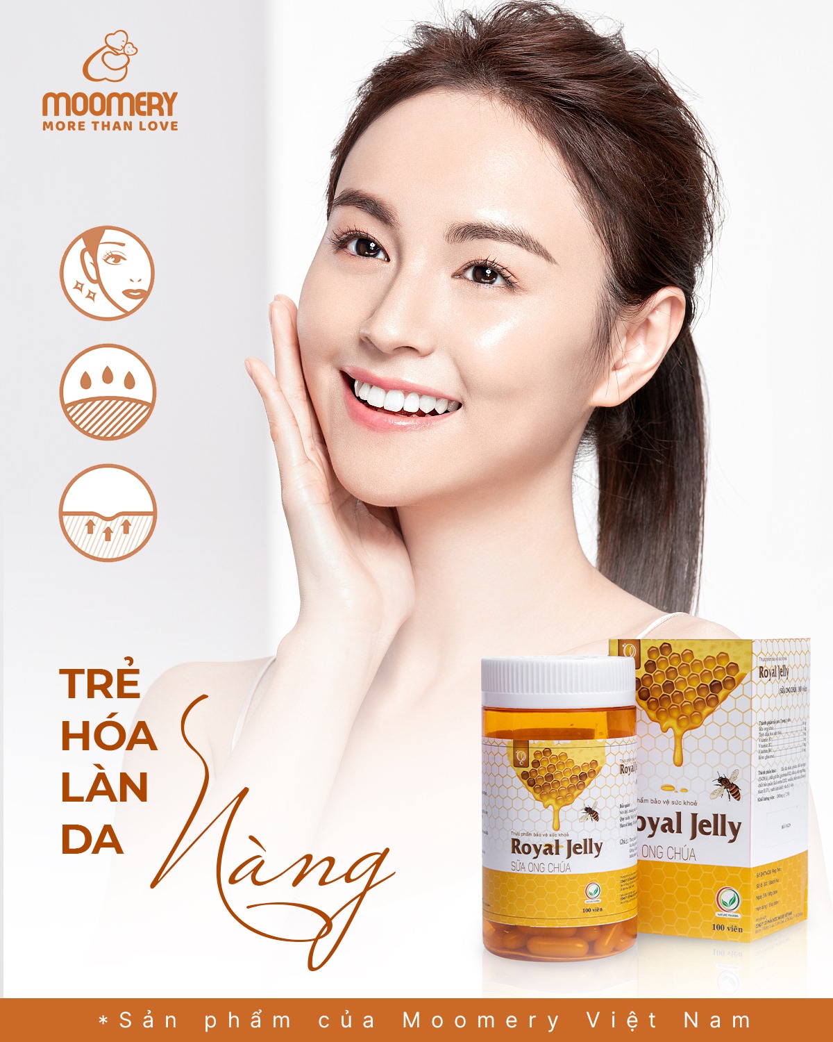 Cứu tinh cho làn da lão hoá viên uống sữa ong chúa Royal Jelly Cứu tinh cho làn da lão hoá viên uống sữa ong chúa Royal Jelly