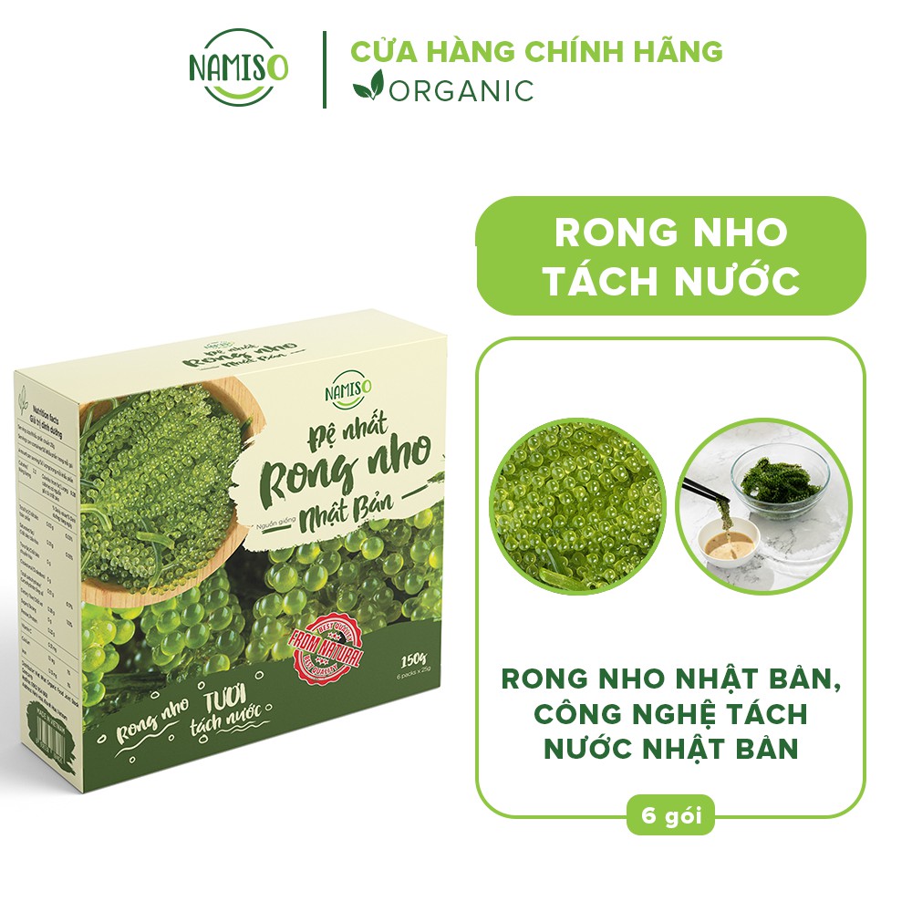 Rong nho NAMISO tròn tròn dai ngon từng sợi Rong nho NAMISO tròn tròn dai ngon từng sợi