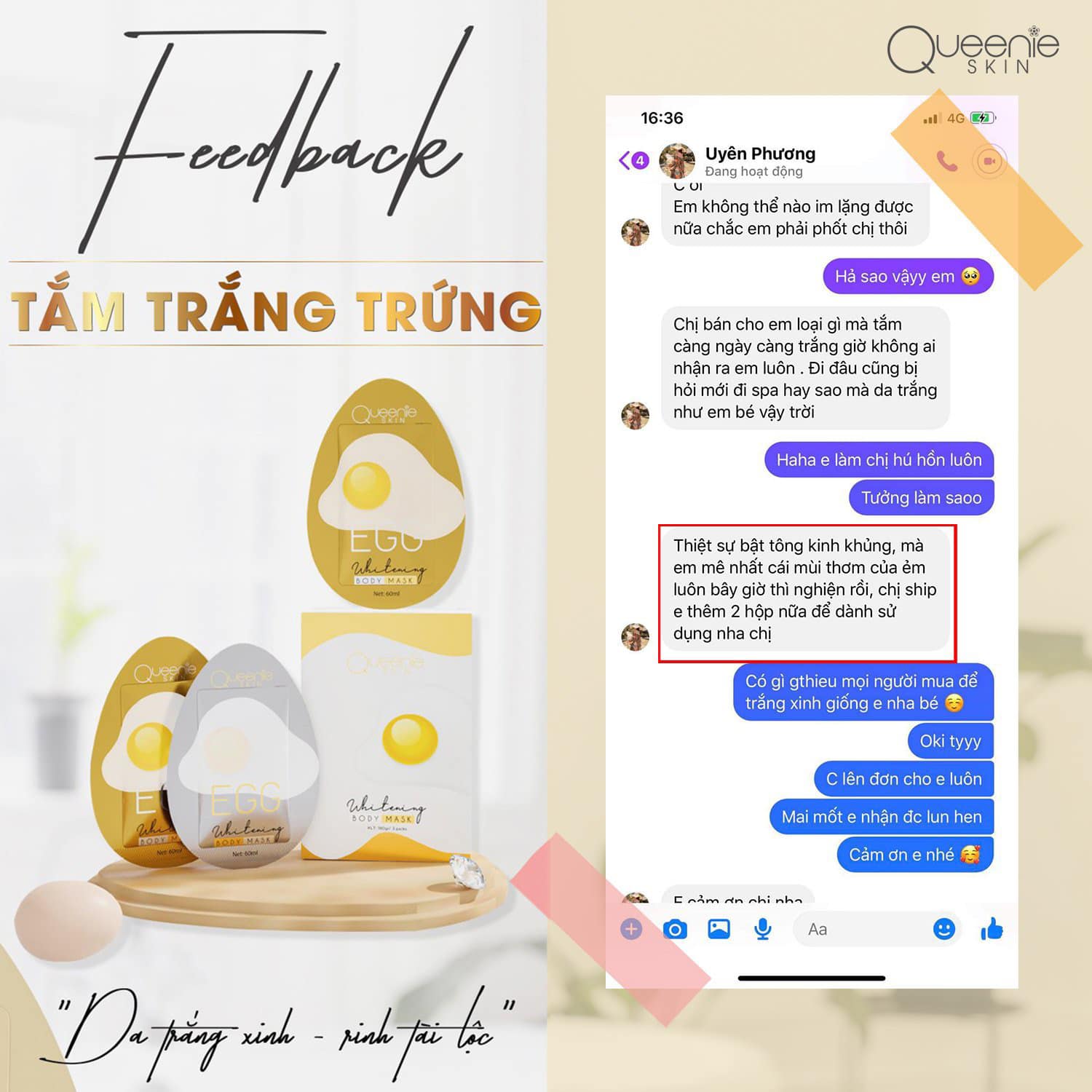Set tắm trắng trứng QUEENIE SKIN tắm đến đâu trắng đến đó Set tắm trắng trứng QUEENIE SKIN tắm đến đâu trắng đến đó