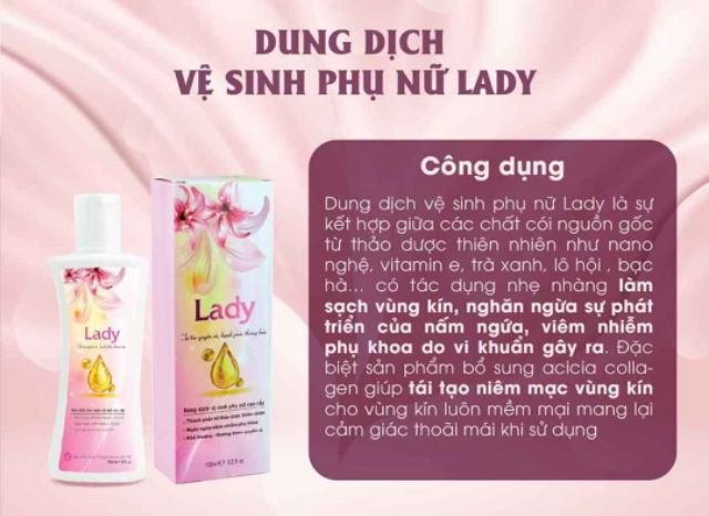 Dung dịch vệ sinh Lady Hồng Tâm - tuyệt chiêu của phụ nữ hiện đại Dung dịch vệ sinh Lady Hồng Tâm - tuyệt chiêu của phụ nữ hiện đại