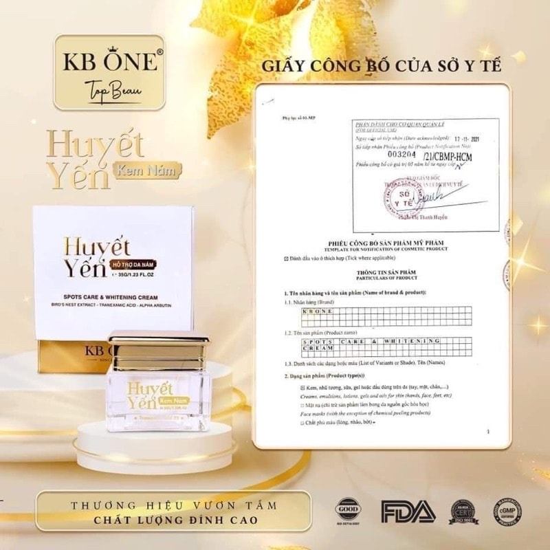 Combo Kem Face Huyết Yến Giảm Nám KB One Combo Kem Face Huyết Yến Giảm Nám KB One