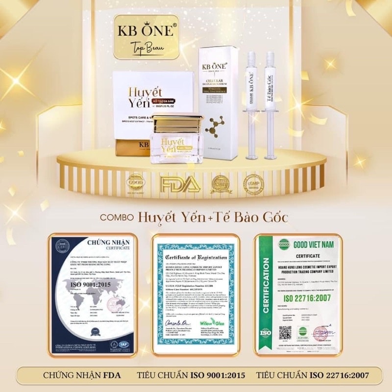 Combo Kem Face Huyết Yến Giảm Nám KB One Combo Kem Face Huyết Yến Giảm Nám KB One
