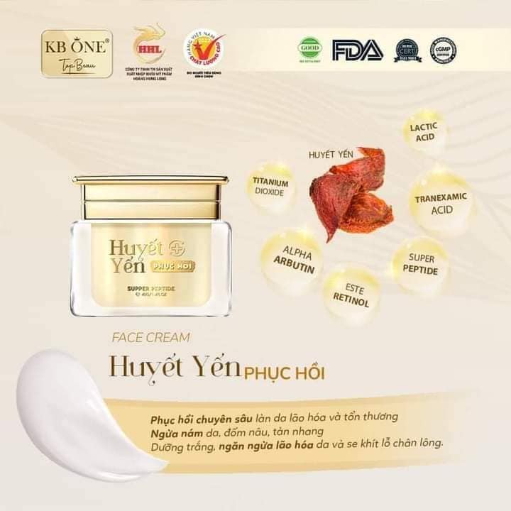 Kem Face Huyết Yến Phục Hồi Da Siêu Đỉnh Từ Nhà Kb One Kem Face Huyết Yến Phục Hồi Da Siêu Đỉnh Từ Nhà Kb One