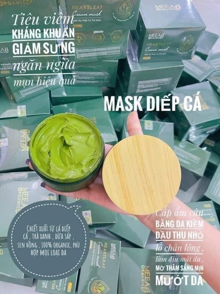 Khách đắp mặt nạ diếp cá xanh Meea Organic dễ thương quá ạ Khách đắp mặt nạ diếp cá xanh Meea Organic dễ thương quá ạ
