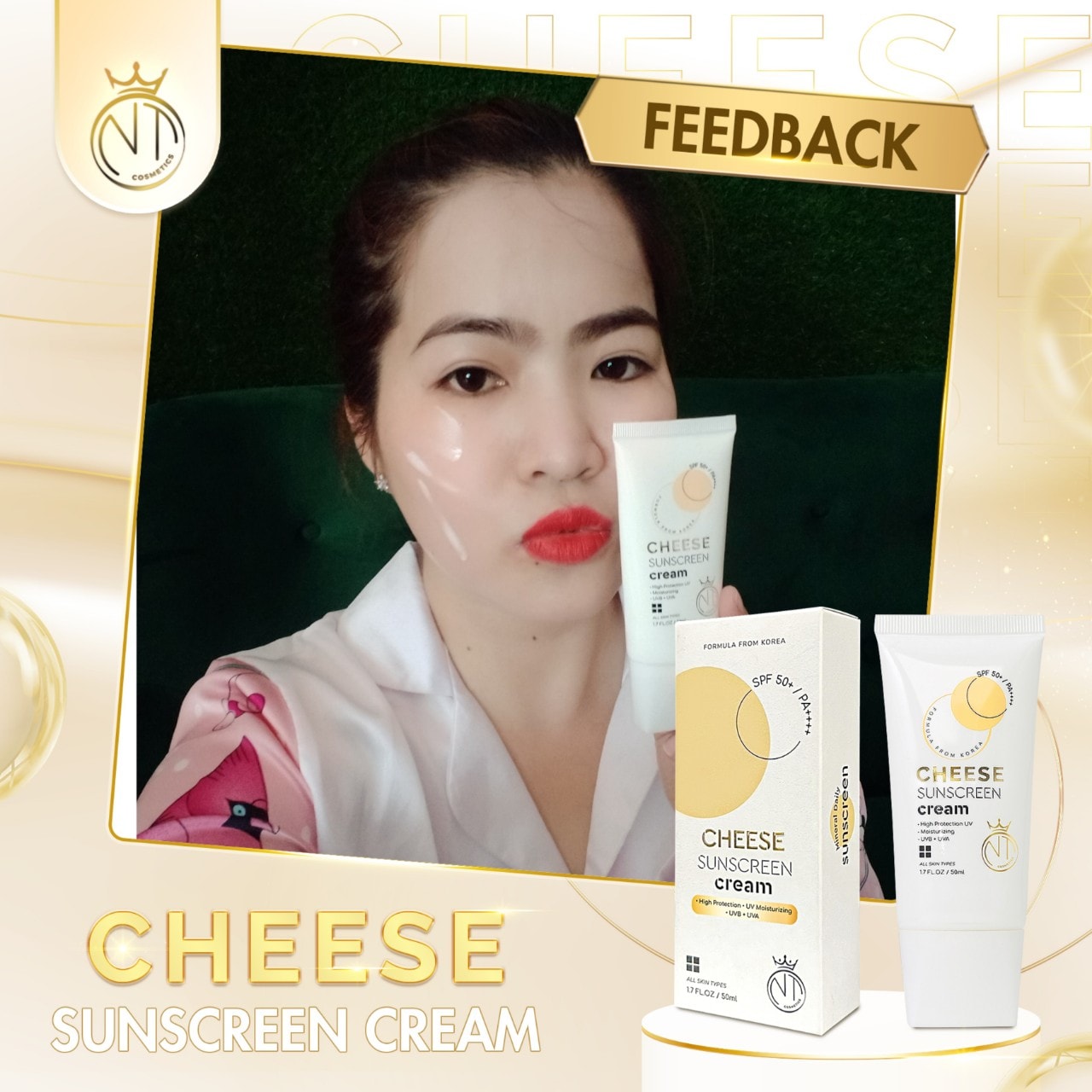 Kem chống nắng Cheese Sunscreen Cream nắng có gắt đến mấy gặp em cũng chào thua Kem chống nắng Cheese Sunscreen Cream nắng có gắt đến mấy gặp em cũng chào thua