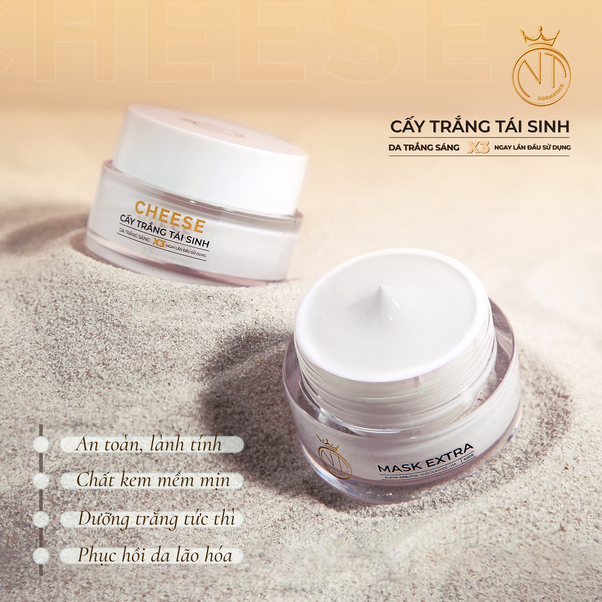 Liều thuốc bổ cho da ! Mặt nạ cấy trắng tái sinh CHEESE NT COSMETICS Liều thuốc bổ cho da ! Mặt nạ cấy trắng tái sinh CHEESE NT COSMETICS