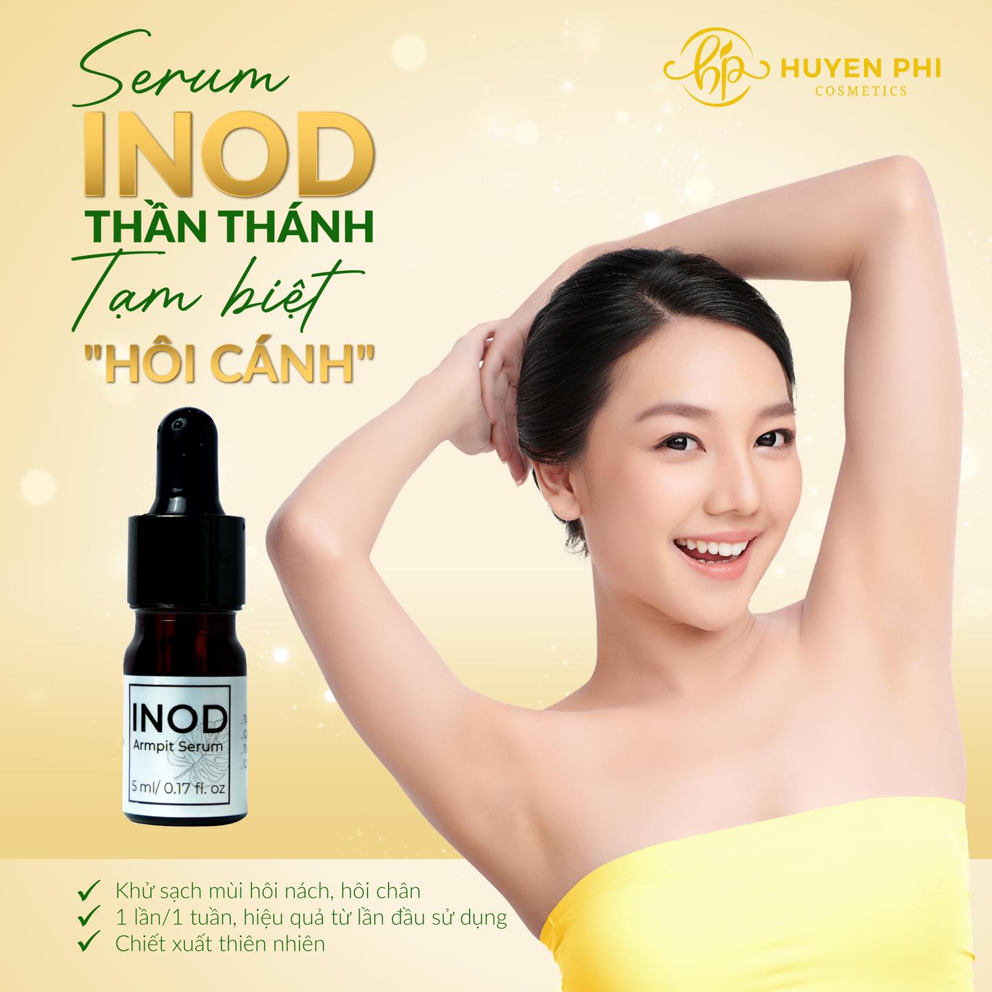 Có serum INOD Huyền Phi thần thánh, cứu cánh vùng da dưới cánh tay