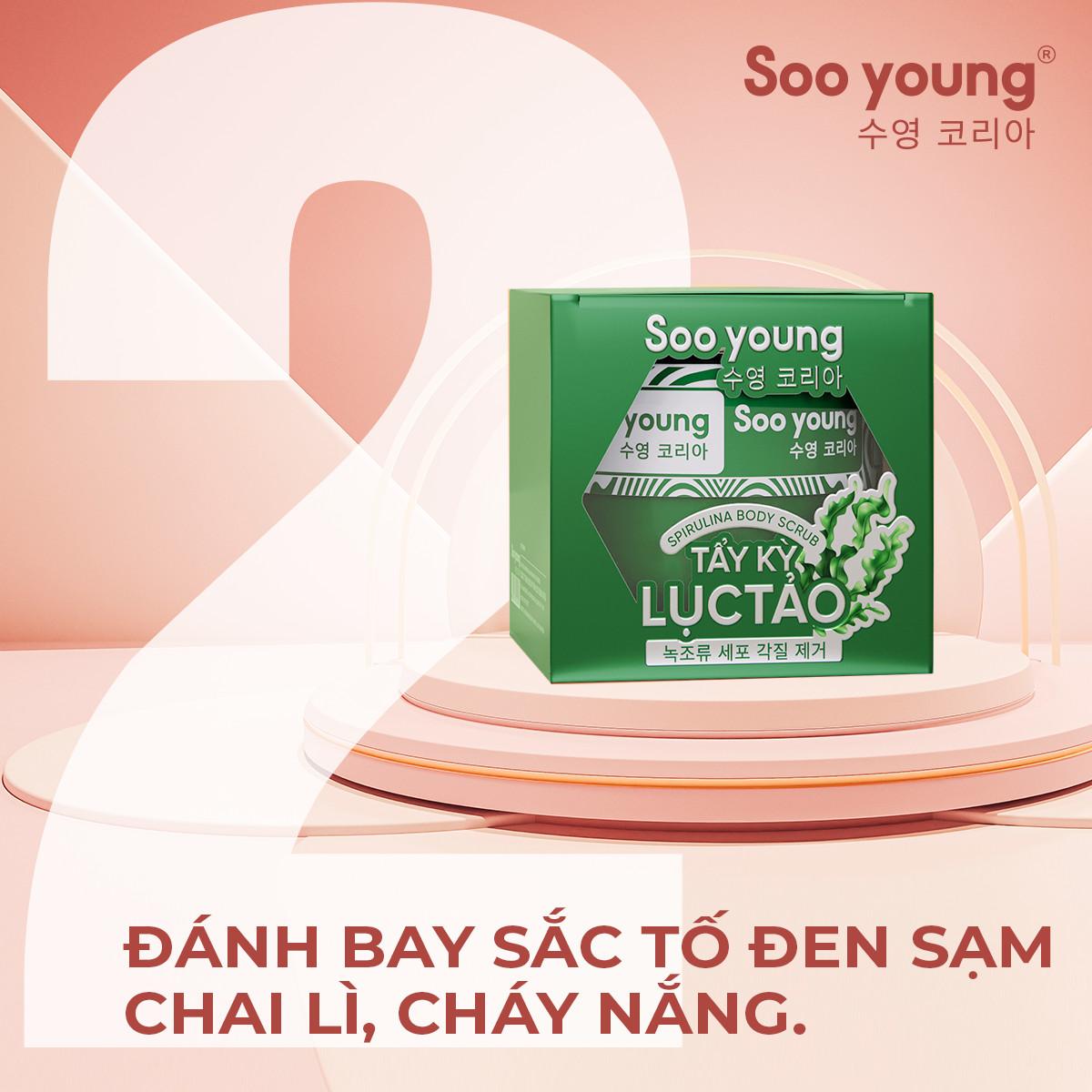 1 sản phẩm 3 tác động nâng niu làn da mướt mịn tẩy kỳ lục tảo Soo Young 1 sản phẩm 3 tác động nâng niu làn da mướt mịn tẩy kỳ lục tảo Soo Young
