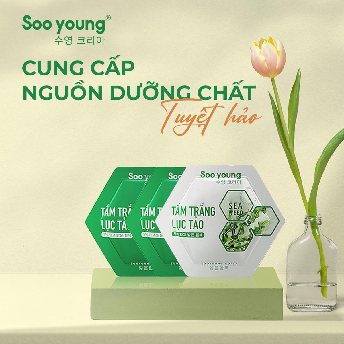 Làm sáng da đen lỳ không khó vì có tắm trắng lục tảo SOO YOUNG Làm sáng da đen lỳ không khó vì có tắm trắng lục tảo SOO YOUNG