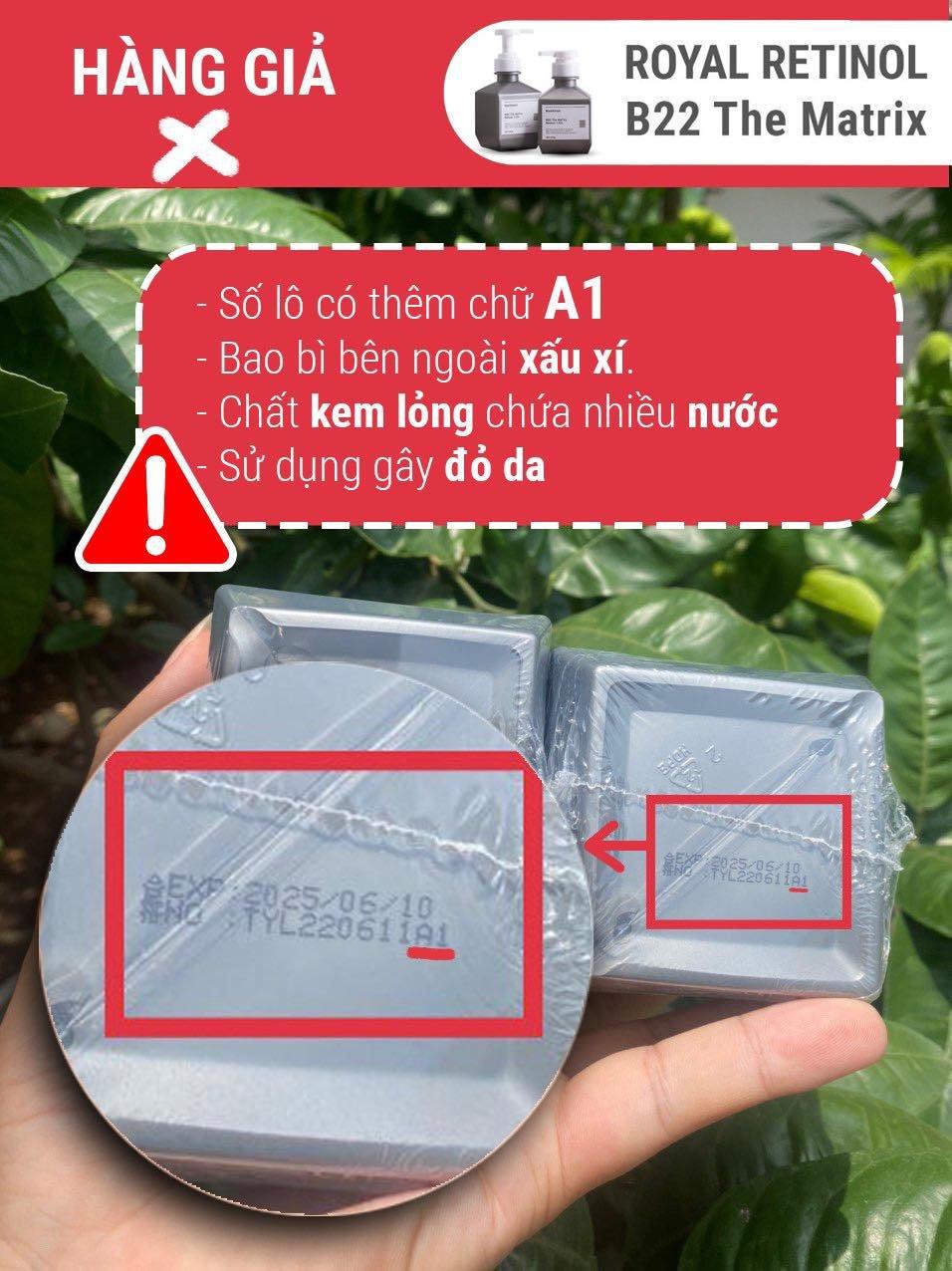 Phân biệt hàng giả Retinol B22 The matrix Phân biệt hàng giả Retinol B22 The matrix