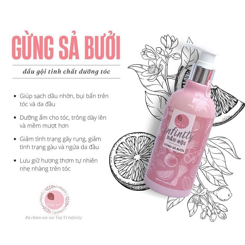 Tóc Khỏe Đẹp Chuẩn Spa Tại Nhà Với Dầu Gội Gừng Sả Bưởi Tuệ Vi Infinity Tóc Khỏe Đẹp Chuẩn Spa Tại Nhà Với Dầu Gội Gừng Sả Bưởi Tuệ Vi Infinity