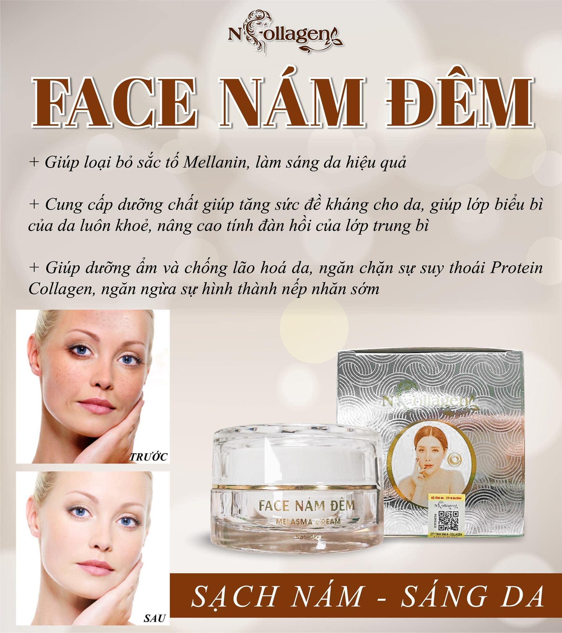 Tạm Biệt Nám Da-Tự Tin Tỏa Sáng Với Kem Face Nám Đêm N.COLLAGEN Tạm Biệt Nám Da-Tự Tin Tỏa Sáng Với Kem Face Nám Đêm N.COLLAGEN