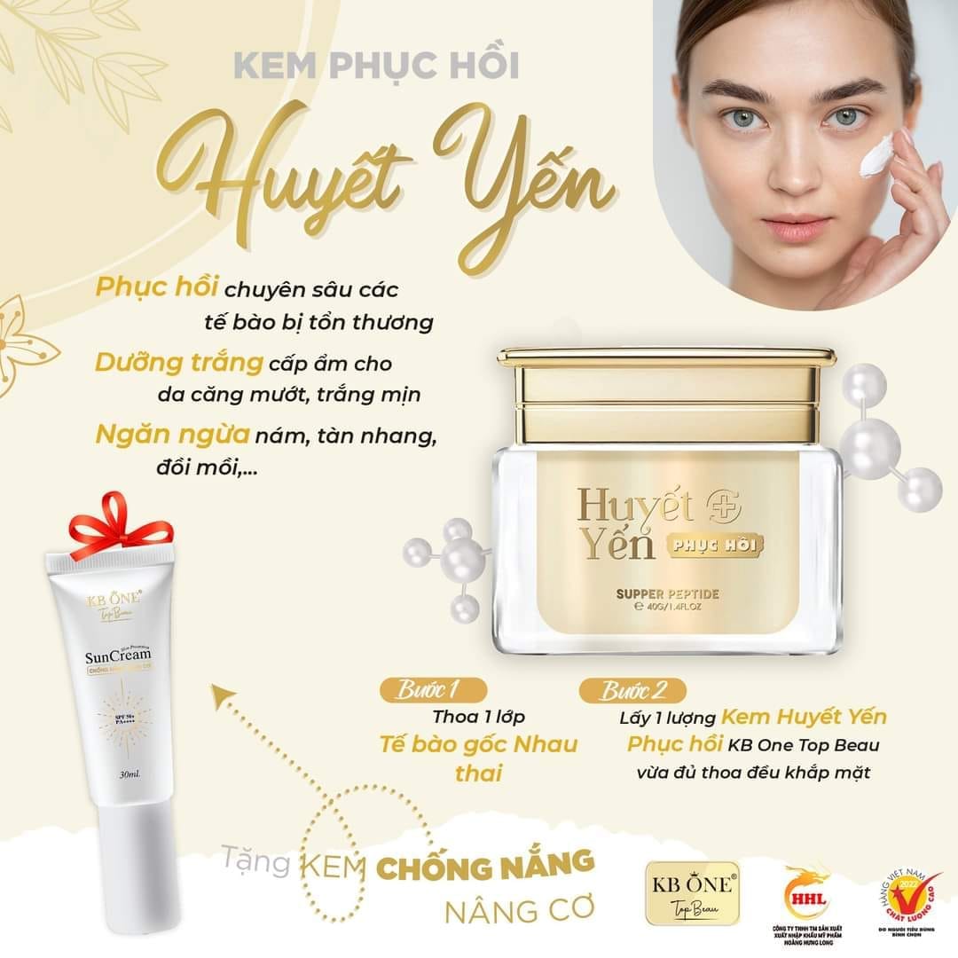 Kem Dưỡng Huyết Yến Phục Hồi KB One Kem Dưỡng Huyết Yến Phục Hồi KB One